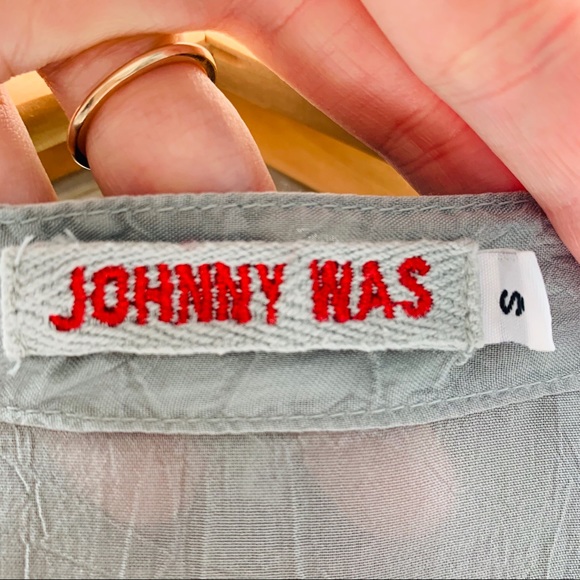 Johnny Was Gray Silver Embroidered Tunic | S - Picture 8 of 8
